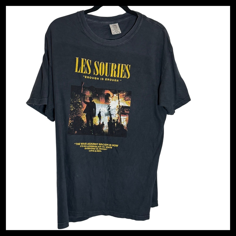 Comfort Colors Les Souries Enough Is Enough Anti-Racism Graphic T-Shirt Large
